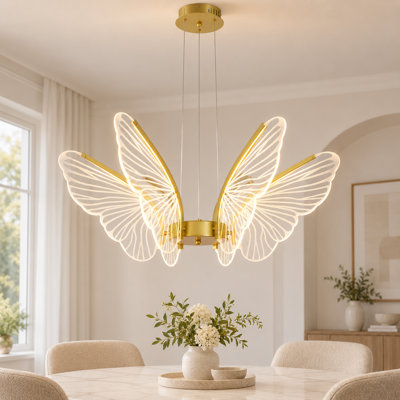 Lustre papillon moderne avec lumière DEL