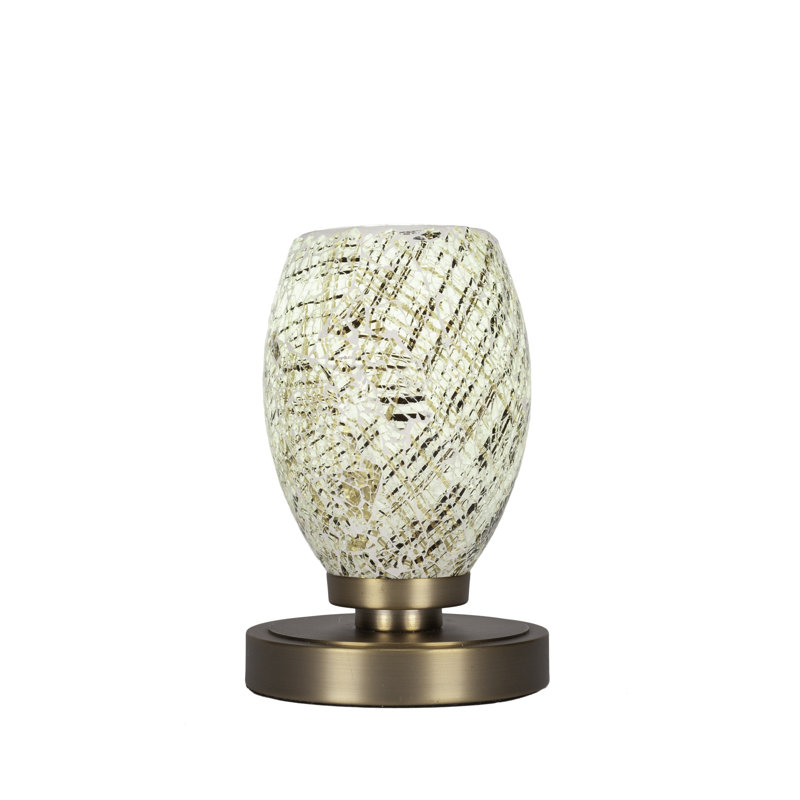 Lannah Accent Lamp Shown In New Age Brass Finish With 5" Natural Fusion Glass