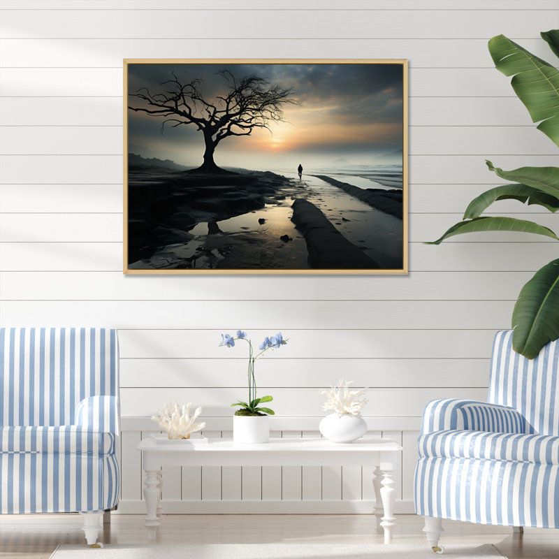 Beach Photo Oceanic Rhythms II - reproduction, Cadre naturel flottant, H 12 po x l 20 po x P 1 po