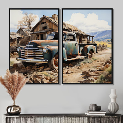 Élégance de camionnette de ferme - décoration murale grande camionnette