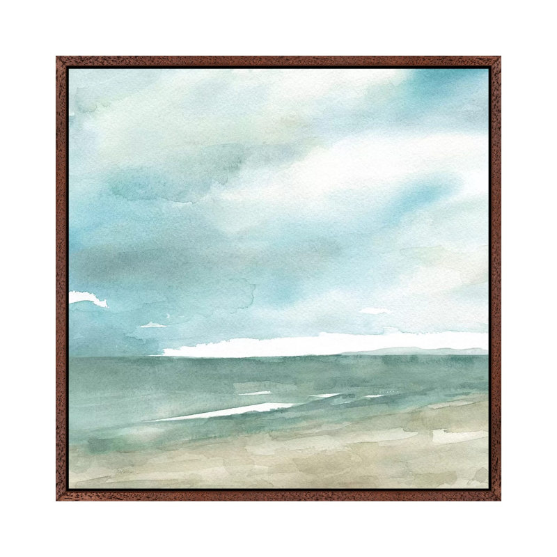 Tranquil Seas by Carol Robinson - Print on Canvas, Classic Brown Wood Framed Canvas, 45.72 cm H x 45.72 cm W