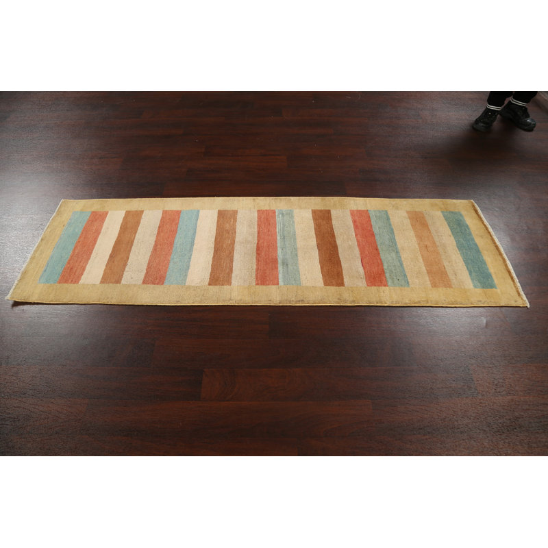 Striped Gabbeh  Oriental Runner Rug 3x7