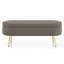 Banc-pouf ovale de rangement de 110,5 cm (43,5 po), siège rembourré en flanelle et pieds en métal, brun-445889995