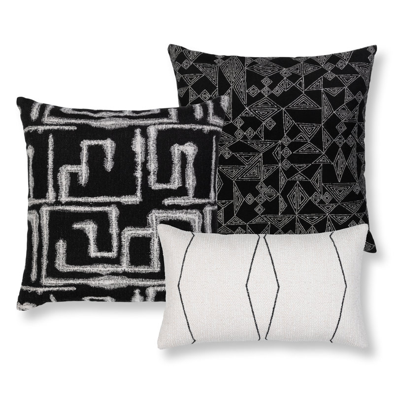 Elevated Sunbrella® Lumbar Rectangular Indoor/Outdoor Pillow Cover & Insert by Elaine Smith, Ebony