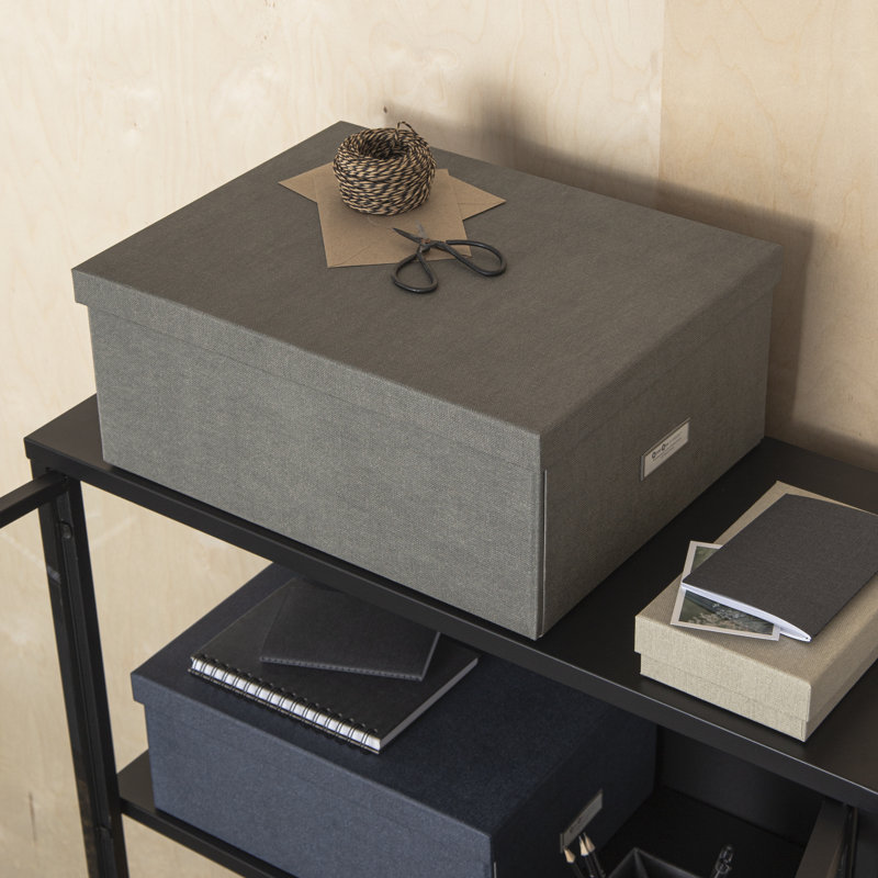Bigso Katrin KD Collapsible Storage Box | Photo Storage Box, Gray