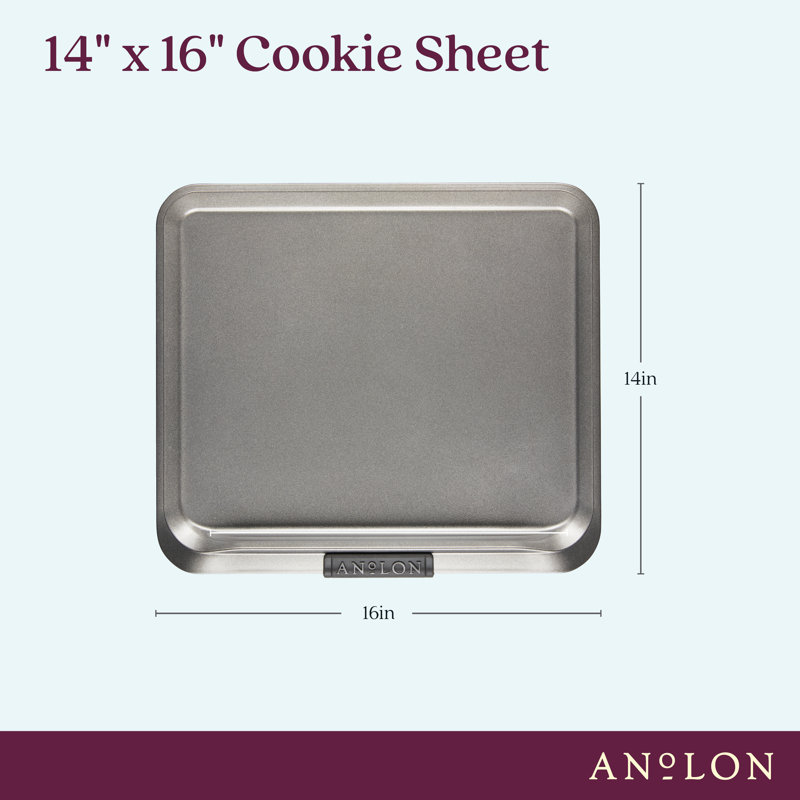 Anolon Advanced Bakeware Nonstick Cookie Baking Sheet, 14 Inch x 16 Inch, Gray
