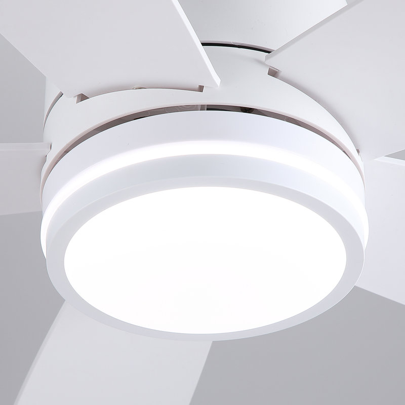 Ventilateur de plafond encastré avec lumières DEL et télécommande, 41", Blanc