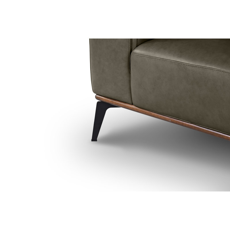 Conley Upholstered 86'' Sofa, Gray Genuine Leather