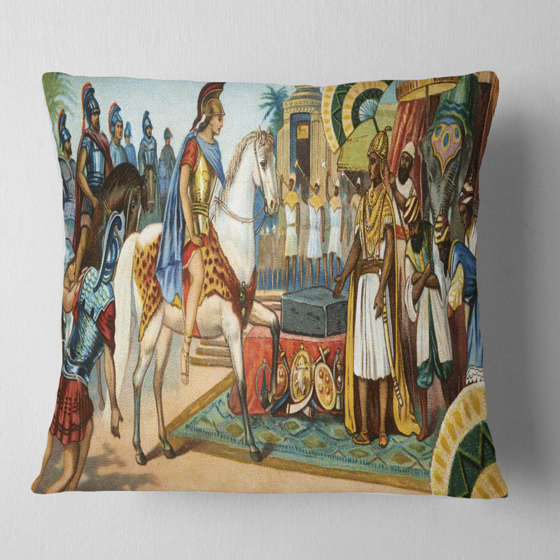 Coussin d’illustration historique ancien portrait, 16 po x 1 po, Coussin décoratif