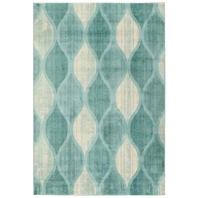 Dunnell Rectangle Geometric Hand Hooked Area Rug