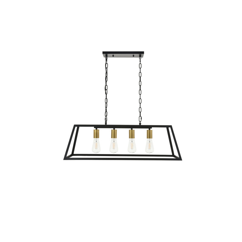 Barraza Linear Dimmable Pendant, Brass, 4 Lights