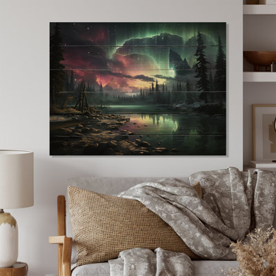 Northern Lights Celestial Gateway II sur bois