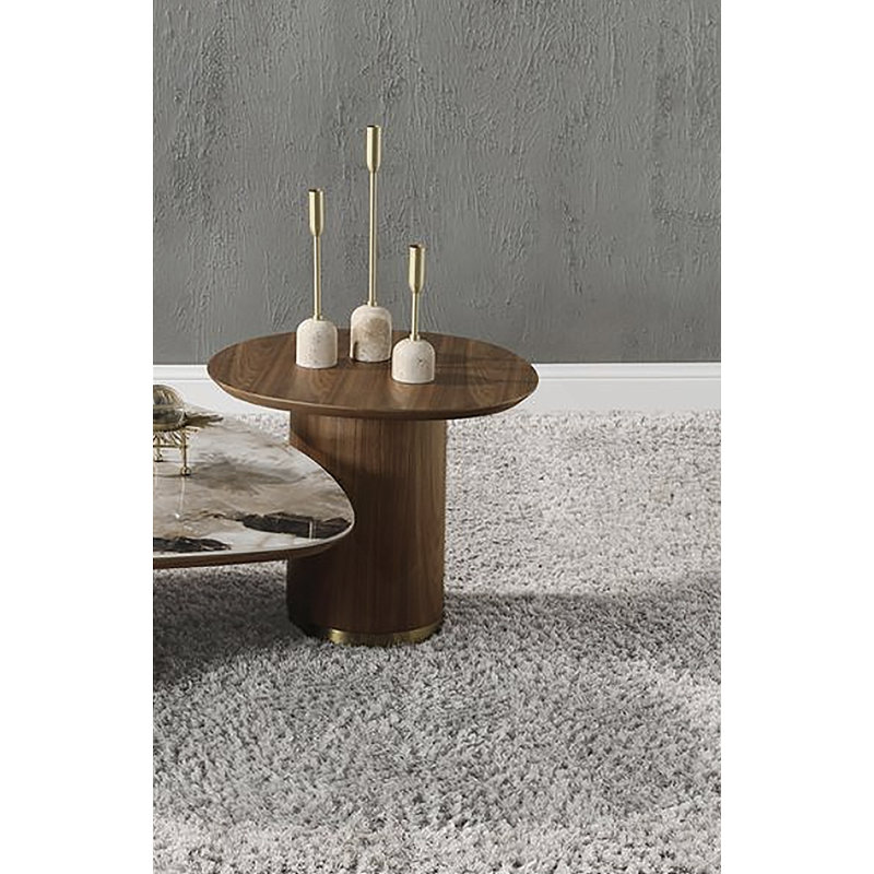 Tables de chevet, table de bout avec base ronde à piédestal