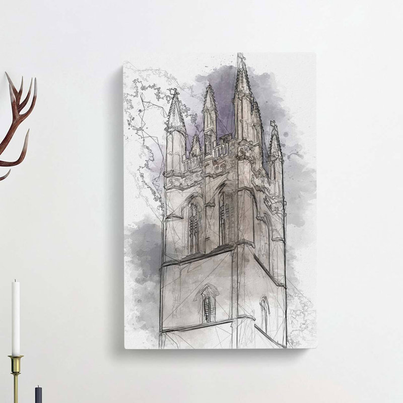 Magdalen Tower In Oxford England In Abstract - Wrapped Canvas Print, 60cm H x 40cm W x 3cm D