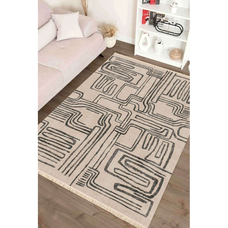 Tapis ivoire et gris anthracite