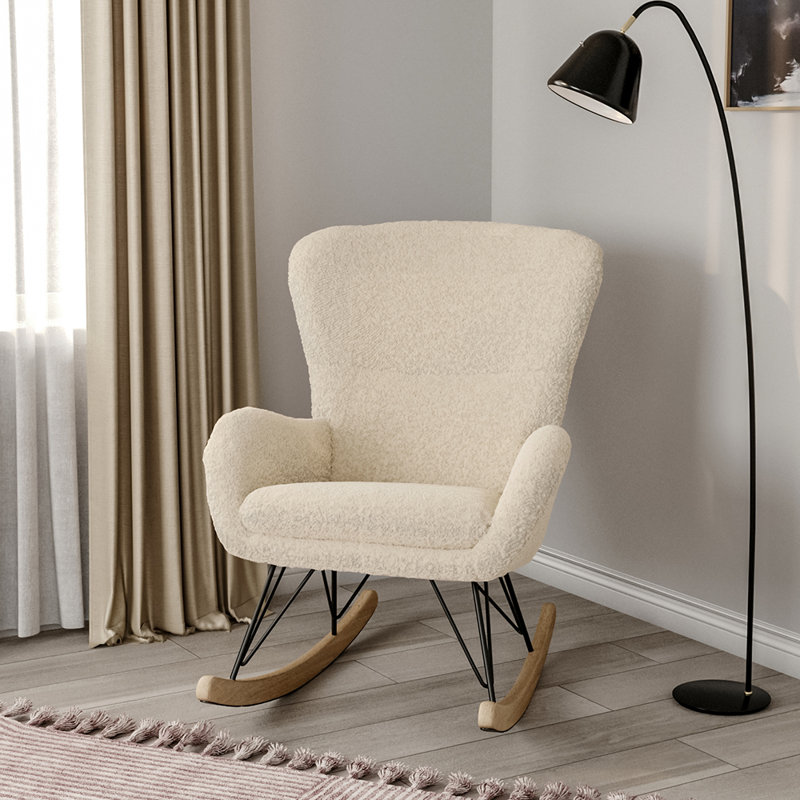 Django Metal Rocking Chair, Off White