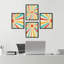 «Mid-Century Modern Retro Sunshine Landscape», ensemble de 4 impressions murales géométriques abstraites encadrées sur papier, impression de 4 pièces-93012451-93012453