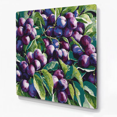 Art mural en métal prune mauve