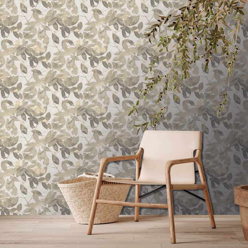 Beech Leaves Warm Taupe Wallpaper Sample