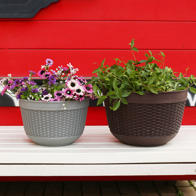Pot de fleurs, trou de drain décoratif, résistant à la chute et à la décoloration