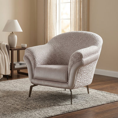 Chaise d'appoint Bergam Modern Glam avec dossier courbé et pieds métalliques