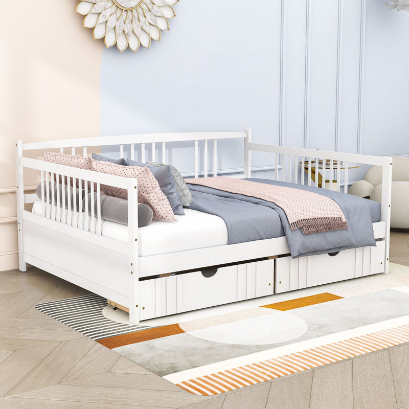 Areena Full Daybed with Two Drawers, White