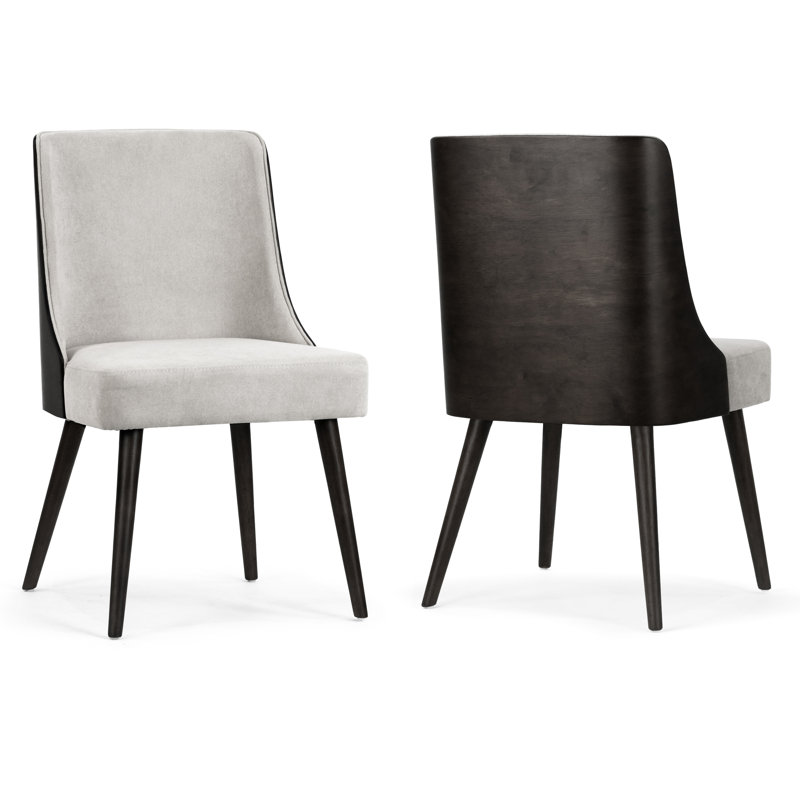 Chaise d'appoint rembourrée Dancy, Cadre noir délavé / siège gris
