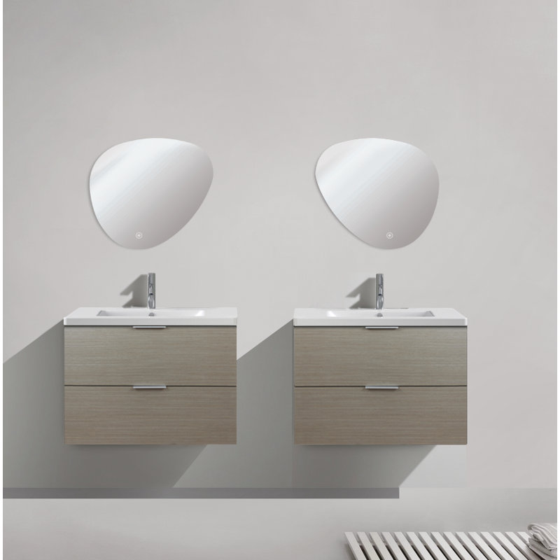 Ensemble 2 pièces de miroirs de salle de bain/meuble-lavabo Barreras