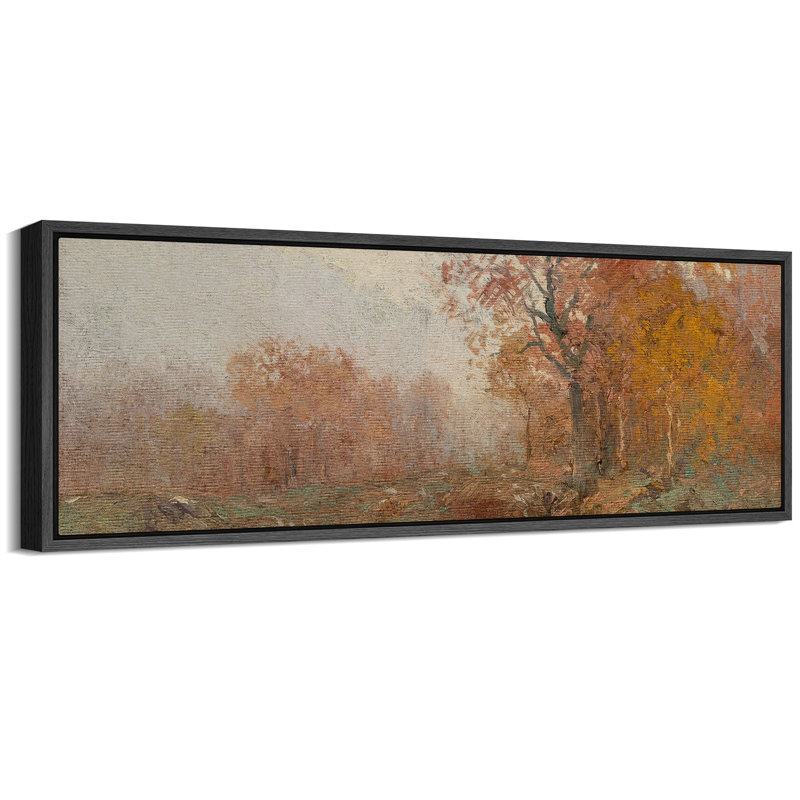 «Rustic Countryside Autumnal Forest Trees», campagne rétro encadrée sur toile, H 20 po x l 60 po, Noir, noir, noir, noir