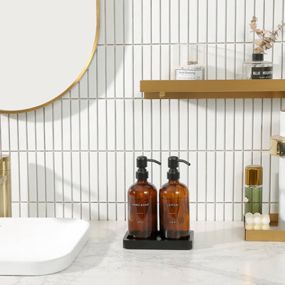 Soap Dispenser Set, Kitchen Soap Dispenser Set With Black Stainless Steel Pump, Perfect For Kitchen Decor And Accessories.