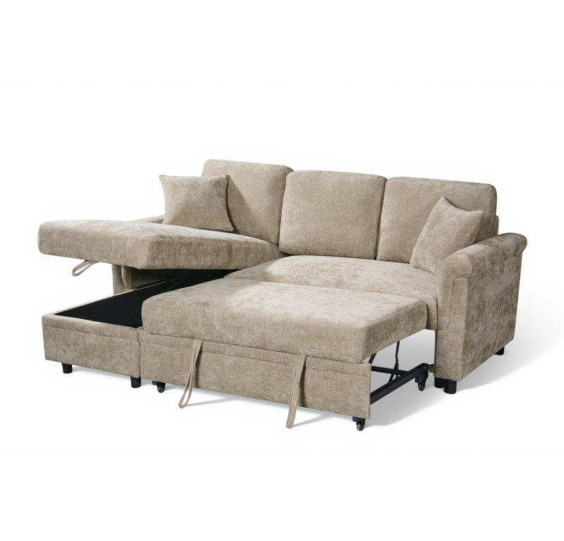 Advika 4 Seater Sofa Bed, Left Hand Facing, Beige