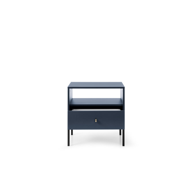 Craigarogan 53.6cm W Plywood / Laminate Board Bedside Table, Dark Blue