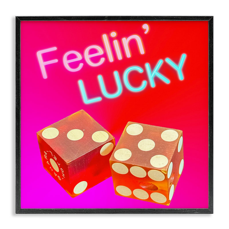 «Feelin 'Lucky with Dice», art de la giclée encadrée par Graffi *ee Studios, Giclée encadrée noir minuit, H 24 po x l 24 po
