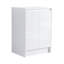 Armoire de rangement autoportante 24 po, 2 portes à fermeture douce, blanc brillant