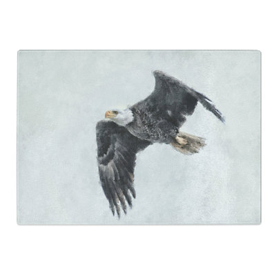 Tempered Glass Bald Eagle High in the Sky Painting Chopping Board