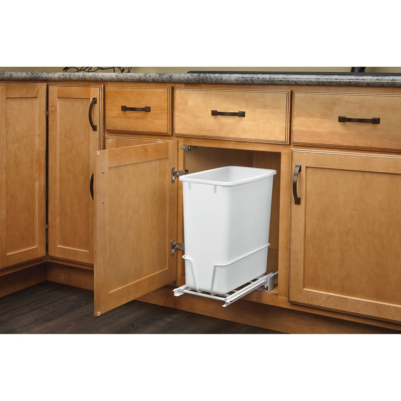 Rev-A-Shelf 20 Quart Pull-Out Waste Container Trash Can, White