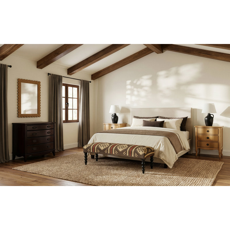 Edgecumbe Jute Upholstered Bench
