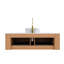 Meuble-lavabo rond blanc en céramique 48 po, armoire murale 2 tiroirs, grain de bois naturel, armoire de rangement pré-assemblée et efficace avec tiroirs, stable