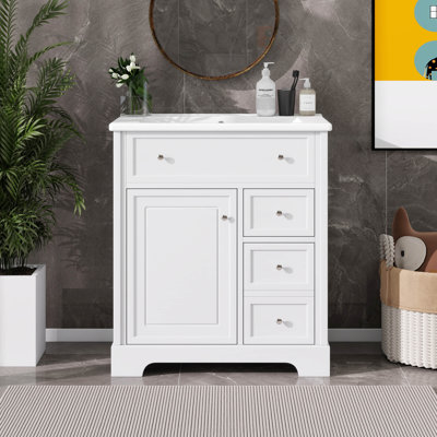 Meuble-lavabo 30 po avec comptoir, porte et deux tiroirs