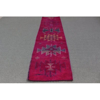 Hand-Crafted Pink Turkish Rug Transforms Your Hallway into a Vintage Wonderland with Bohemian Decor