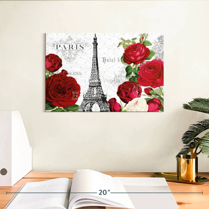 Lilie Rouge Paris I, 8" H x 12" W