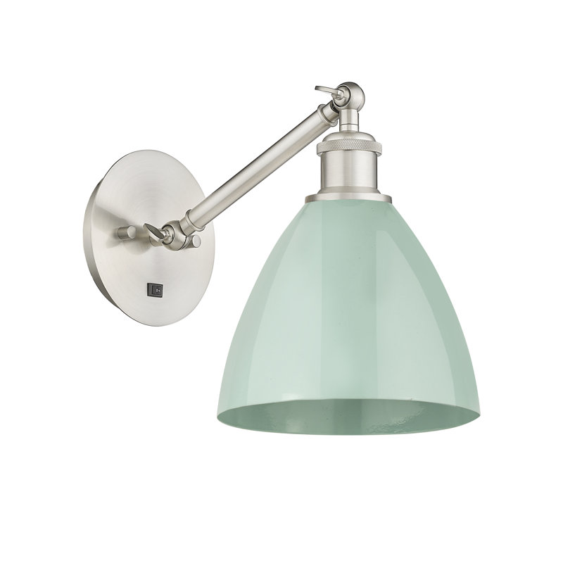 Armed Sconce, Seafoam, Brushed Satin Nickel