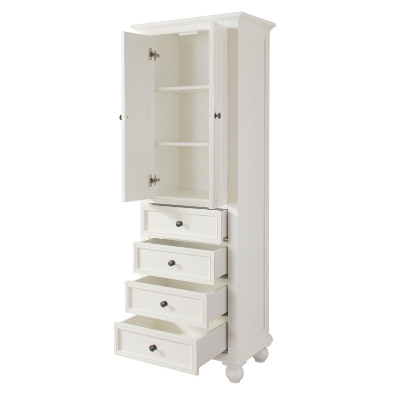 Thompson 24" W x 68" H Linen Tower, Charcoal Glaze