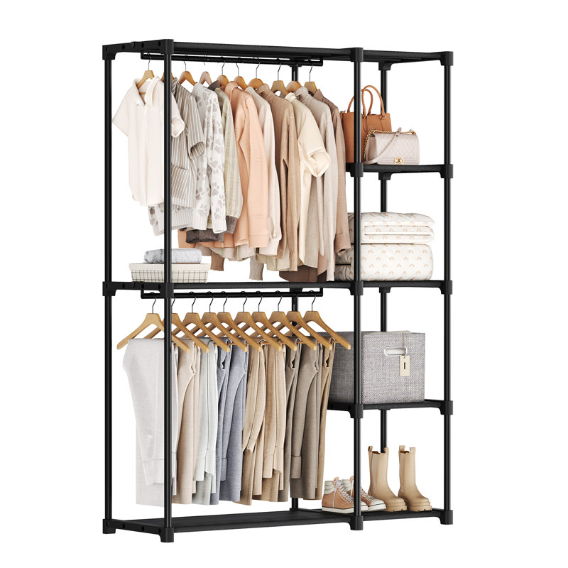 72" H x 48"W Portable Clothing Rack,Freestanding Closet Organizer for Cloakroom,Bedroom, 72" H x 48" W