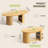 Rhythm Small Coffee Table with Storage, Extendable Dining Table with 2 Tier Storage Shelves, Oval Fluted Coffee Table 