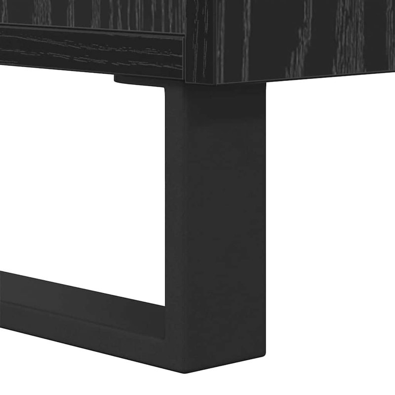 Bedside Cabinet 40 X 35 X 47.5 Cm Engineered Wood, Black Oak