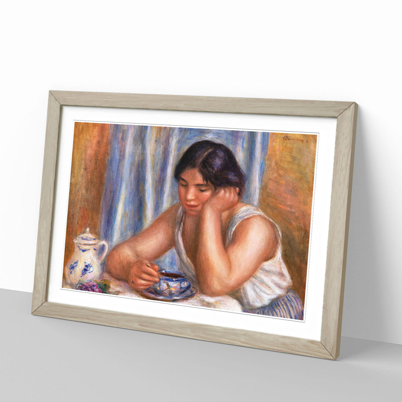 A Cup of Chocolate by Pierre-Auguste Renoir - Picture Frame Painting, Oak, 48cm H x 65cm W x 2cm D