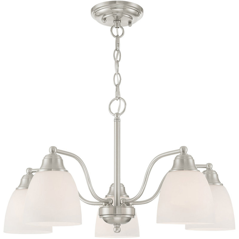 Lustre classique à 5 lumières avec abat-jour