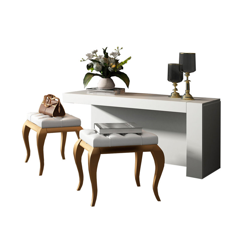 Ensemble coiffeuse avec tabouret et Miroir, Mat