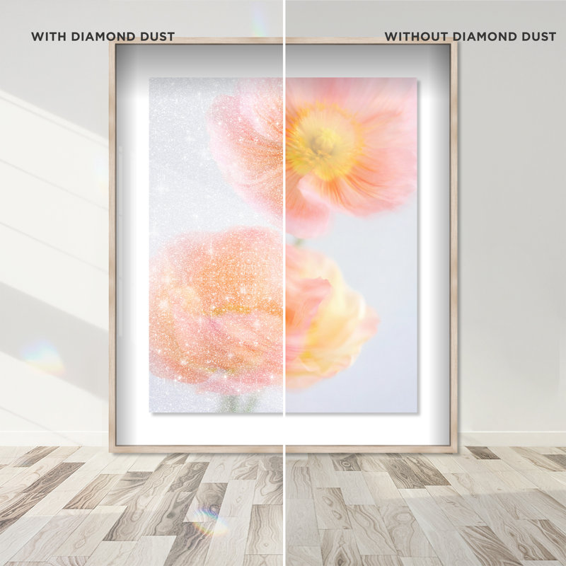 Hazy Camelias Print by Oliver Gal, 21.5"H x 25.5"W, Natural Oak Shadowbox